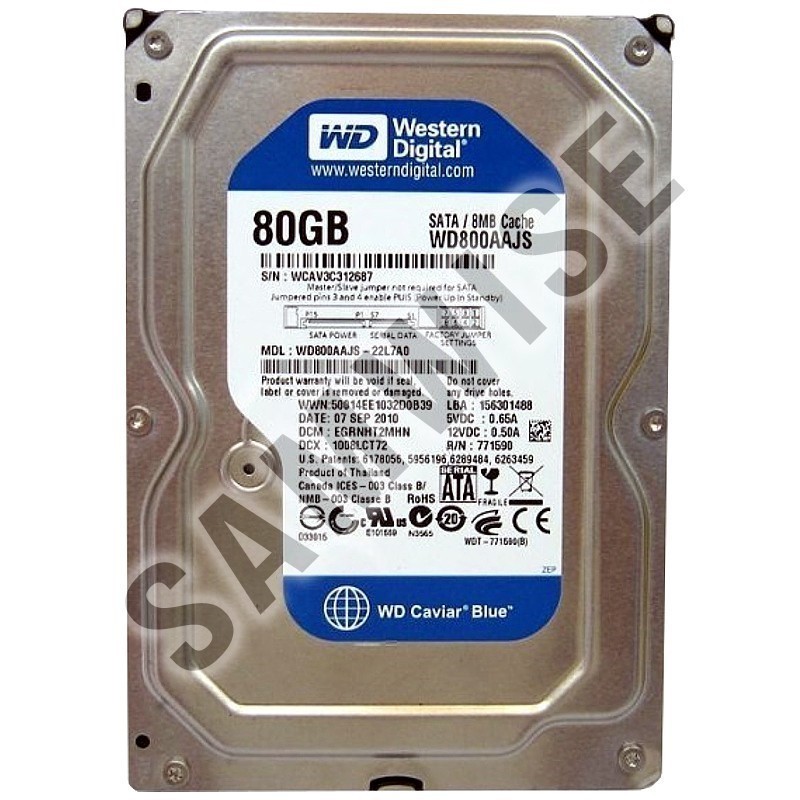 Hard Disk 80GB WESTERN DIGITAL WD800AAJS BLUE SATA2, 7200rpm ...