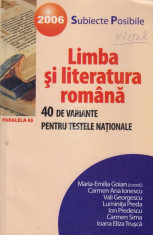 Limba si literatura romana - 40 de variante pentru testele nationale 2006 foto