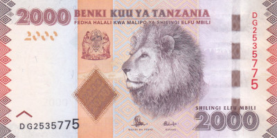 Bancnota Tanzania 2.000 Shilingi (2015) - P42b UNC foto