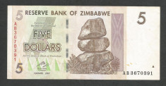 ZIMBABWE 5 DOLARI DOLLARS 2007 [13] P-66 , VF foto