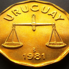 Moneda exotica 20 CENTESIMOS - URUGUAY, anul 1981 *cod 5009 = UNC tiraj mic