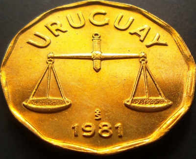 Moneda exotica 20 CENTESIMOS - URUGUAY, anul 1981 *cod 5009 = UNC tiraj mic foto