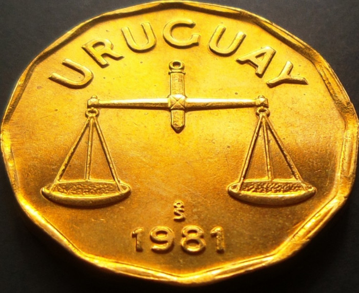 Moneda exotica 20 CENTESIMOS - URUGUAY, anul 1981 *cod 5009 = UNC tiraj mic