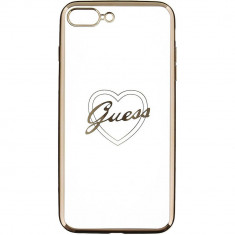 Husa Protectie Spate Guess GUHCP7LTRHG Signature Heart Auriu pentru Apple iPhone 7 Plus foto