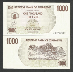 ZIMBABWE 1000 1.000 DOLARI DOLLARS 2006 UNC [1] P-44 , necirculata foto