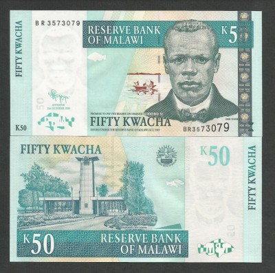 MALAWI 50 KWACHA 2009 UNC [1] P - 53 b , necirculata foto