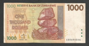 Zimbabwe 1000 1 000 Dolari Dollars 2007 5 P 71 Okazii Ro