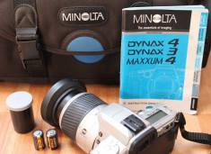 Minolta Dynax 4 pentru film - Trusa Foto Aparat, Obiectiv, Geanta foto