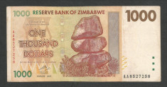 ZIMBABWE 1000 1.000 DOLARI DOLLARS 2007 [7] P-71 foto