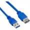 4World Cablu USB 3.0 0.5m albastru