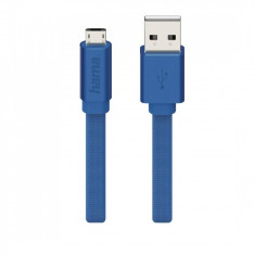 Cablu de date Hama 178204 Design Line microUSB Aluminiu 1m albastru foto