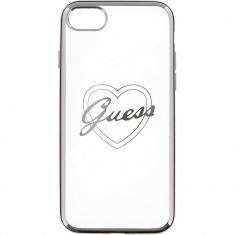 Husa Protectie Spate Guess GUHCP7LTRHS Signature Heart Argintiu pentru Apple iPhone 7 Plus foto