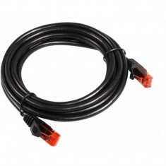 Cablu UTP MACLEAN Patchcord Cat 6 1m Negru foto