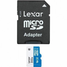 Card Lexar microSDHC 300x 16GB UHS-1 - card cu adaptor SD foto