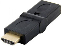 4World Adaptor HDMI [M] - HDMI [F] unghi de 180? negru foto