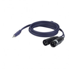 Cablu audio Jack 3.5 stereo la 2 XLR tata (3 poli, balansat), DAP Audio FL-46150-1.5m foto