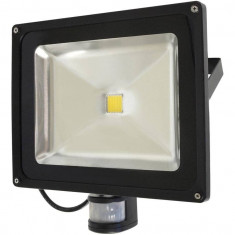 Proiector LED exterior ART 50W IP65 lumina alba 4000K black cu senzor de miscare foto