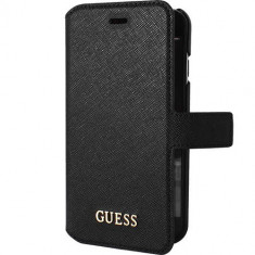 Husa Flip Cover Guess GUFLBKP7TBK Saffiano Negru pentru Apple iPhone 7 foto