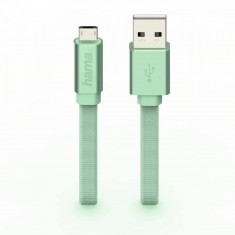 Cablu de date Hama 178203 Design Line microUSB Aluminiu 1m verde foto