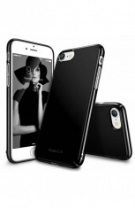 Husa Protectie Spate Ringke Slim Gloss Black plus folie protectie display pentru Apple iPhone 7 foto