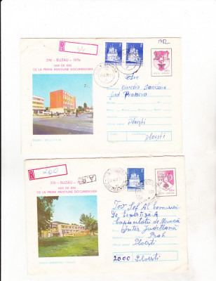 bnk ip Lot 2 intreguri postale 1976 - circulate - Buzau foto