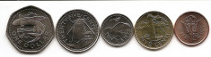 Barbados Set 5 - 1, 5, 10, 25 Cents, 1 Dolar (2008/09) UNC !!! foto
