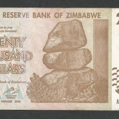 ZIMBABWE 20000 20.000 DOLARI DOLLARS 2008 [10] P-73a , VF