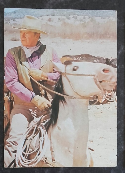ROMANIA - JOHN WAYNE IN FILMUL COWBOY. ILUSTRATA MNH (C.P.34)