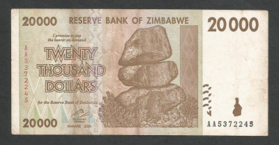 ZIMBABWE 20000 20.000 DOLARI DOLLARS 2008 [12] P-73a foto