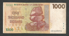 ZIMBABWE 1000 1.000 DOLARI DOLLARS 2007 [23] P-71 foto