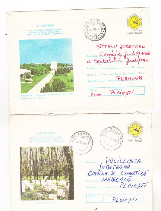bnk ip Lot 2 intreguri postale 1978 - circulate - Apimondia