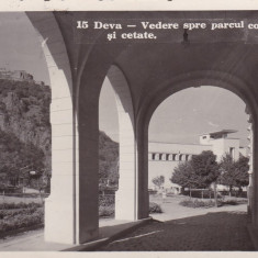 DEVA VEDERE SPRE PARCUL COMUNAL SI CETATE FOTOFILM CLUJ CIRCULATA 1937