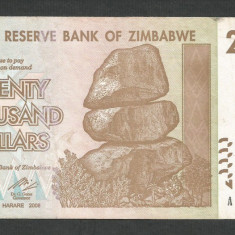 ZIMBABWE 20000 20.000 DOLARI DOLLARS 2008 [9] P-73a , VF