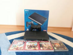 CONSOLA SONY PS3 SUPERSLIM 500 GB, CU PATRU JOCURI foto