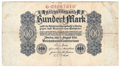 Germania bancnota 100 mark marci 1922 Reichsbanknote foto