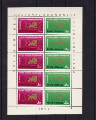 Romania 1972 - EUROPA, COLABORAREA, COALA MICA de 5 serii, nestampilata F114 foto