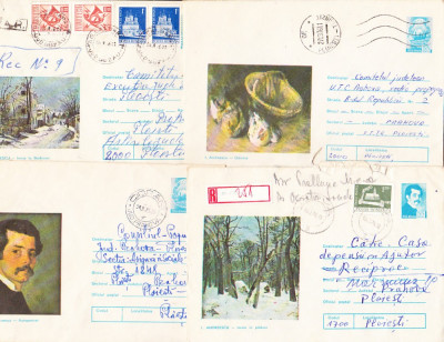 bnk ip Lot 5 intreguri postale 1975 - circulate - Pictura Andreescu foto