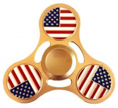 Jucarie Metalica Anti-Stres Fidget Spinner Steagul Americii foto