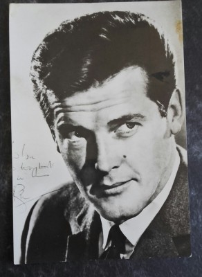 ARTISTI. ROGER MOORE. ILUSTRATA ALB-NEGRU MNH (C.P.33) foto