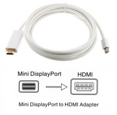 Cablu adaptor Mini DisplayPort / Thunderbolt la HDMI pt Apple Macbook iMac - 3m foto