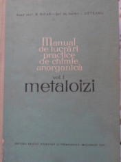 Manual De Lucrari Practice De Chimie Anorganica Vol.1 Metaloi - R. Ripan, I. Ceteanu ,399552 foto
