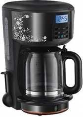 Cafetiera digitala Russell Hobbs Legacy Floral 21991-56, 1000W, Display LCD, Timer, 1.25 L, Inox/Negru foto