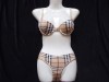 Costum Baie Dama 2 Piese Sutien Push Up Slip Brazilian Bej Nude Sexy Plaja Piscina