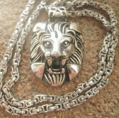 Lant +medalion inox model Versace Lion = 50 ron foto