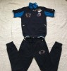 Trening Barbati Vara Bleumarin Maneca Scurta Bumbac, Costum Sport Casual, Bluza+Pantaloni Lungi, Logo Brodat