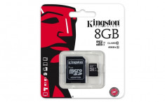 Card de Memorie Kingston Micro SDHC 8GB Clasa 10, UHS-I, ver G2 + Adaptor SD foto