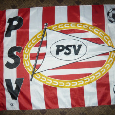 Steagul Suporterilor Echipei PSV Einhoven -Fotbal ,dim.100x72 cm ,material texti