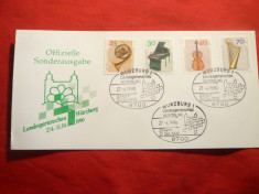 Carton filatelic oficial-Serie Instrumente muzicale1973,stamp. speciala 1990 RFG foto