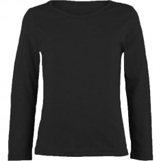Bluza neagra cu maneca lunga pentru fetite, Basics foto