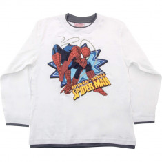 Bluza baieti Spiderman, alba, bumbac foto